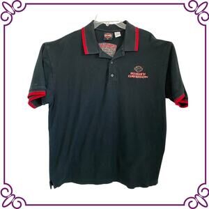 Harley Davidson Boise Idaho Men's Black Cotton Embroidered Polo Shirt XL
